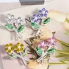 Cuentas de aleación 3D Coloridas Creativas de Flor con Pedrería Agujero Recto para Cadena de Teléfono Llavero Cadena de Bolso Accesorios Venta al por Mayor