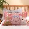 Fundas de almohada de gasa de algodón puro Snap-On, un par de fundas de almohada extra gruesas para el hogar, individuales para adultos, transpirables, absorbentes de sudor