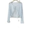 Cárdigan de Punto Corto con Volantes de Color Sólido con Cordones para Mujer, Nuevo Abrigo Dulce Holgado Camisa de Manga Larga para Protección Solar para Verano