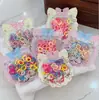Goma para el pelo de arcoíris para niños, Goma para el pelo de colores lindos de helado y macarrón, Alta elasticidad para niños, No daña el pelo, Cuerda para la cabeza de bebé