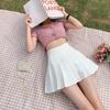 Falda Plisada Blanca Falda de Mujer Minifalda Primavera Otoño Verano 2024 Nueva Cintura Alta Aspecto Adelgazante Falda JK Falda de Línea A