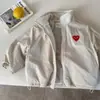 Chaqueta de Forro Polar para Niños 26 Invierno Niños Amor Marca de Moda Chaqueta de Forro Polar Algodón Chaqueta para Bebé Niño Pequeño Top con Cremallera Elegante