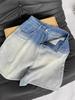 Shorts de Mezclilla Rectos con Degradado para Mujer, de Tiro Alto, Estilo Delgado de Verano, Tallas Grandes, Corte Holgado, Adelgazantes, Pierna Ancha, de Longitud Media