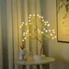 Lámpara de Mesa Forma de Bonsái de Escritorio Luz de Noche LED de Escritorio Árbol de Hierro Rama Plateada Hoja Dorada Estrella Árbol de Navidad