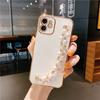 Adecuado para Galvanoplastia Iphone16 Apple 15Promax Pulsera de Perlas Funda para Teléfono Móvil 14/8Plus Todo Incluido 13 Carcasa Blanda