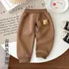 Pantalones con Abertura Inferior para Bebés Niños, Primavera, Otoño e Invierno, Forro Fino de Felpa, Ropa Exterior, Pantalones con Abertura Inferior para Bebés, Pantalones Deportivos para Niños, Felpa Integrada, Niñas
