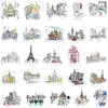 50 Pegatinas Arquitectónicas de Graffiti Dibujadas a Mano para Decoración Transfronteriza de Botellas de Agua, Fundas de Teléfono, Computadoras, Agendas, Guitarras y Cuadernos