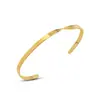 Pulsera Zhenxi Estilo Ins No se decolora Trenzado de línea Diseño abierto Acero de titanio Joyería de oro de 18 quilates Estilo geométrico minimalista