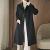 Abrigo Cárdigan Clásico de Alta Gama 100% Lana Pura Doble Cara para Mujer, Nuevo Moda Otoño e Invierno 2026 Ajustado a la Figura por Encima de la Rodilla