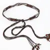 Cinturón de Cintura Tejido Estilo Étnico para Mujer, Cadena de Cintura Decorativa Casual Vintage, Moldeador de Cintura Versátil