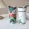 Copo Térmico de Aço Inoxidável para Carro Transfronteiriço com Padrão Impresso 3D 5D UV Camada Dupla a Vácuo Copo de Cerveja Copo de Café