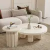 Mesa de Centro Estilo Cream Francês Branca Sala de Estar Apartamento Pequeno Moderna 2023 Nova Casa de Hóspedes Celebridade da Internet Mesa Lateral de Chá