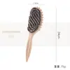 Peine de Estilo Rizos Rebotantes Transfronterizo, Peine para el Cabello con Recorte de Cerdas de Cerdo, Peine Masajeador, Cola Puntiaguda en Forma de S, Peine Grande para Cabello Rizado de Onda