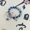 Pulsera de cuerda elástica con cuentas de estilo chino antiguo pulsera de cuentas de vidrio para chica dulce puesto del mercado nocturno venta al por mayor de joyería