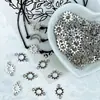Nuevo transfronterizo 17x 11mm plata antigua hueco doble colgante girasol diy pulsera collar accesorios bolsa al por mayor