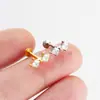 Pendientes de Aleación de Titanio G23 con Circonita de Venta Caliente Transfronteriza para Mujer, Perforaciones Labiales de Nicho Europeas y Americanas, Joyería para Piercings Corporales al por Mayor