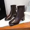 Tacones altos de tacón grueso otoño e invierno a juego nuevas botines tobilleros faldas Botas Martin botas adelgazantes francesas para mujer 2026