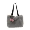 Otoño 2026 Bolso de Felpa Simple de Alto Valor Bolso de Mano Tote Gran Capacidad Hombro Único Bolso de Clase para Estudiantes Mujeres