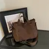 Bolsa de lona e veludo cotelê, estilo feminino, nova coleção de outono 2026, bolsa tote casual e versátil, grande capacidade, bolsa de ombro, bolsa transversal