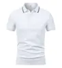 Camisa polo de manga corta con logo estampado, ropa de trabajo versátil tanto para hombres como para mujeres, 230 gramos, hilo doble 40's Sorona