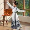 Pintura de Montaña Tinta Hanfu para Niños Niños y Niñas Guoxue Clásicos de Tres Caracteres Traje Antiguo Alumnos Ceremonia de Apertura Libro Ropa de Desempeño Infantil