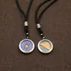 Colgante de moneda Shangui hecho de plata tibetana, colgante de moneda de cinabrio estilo chino vintage, accesorio de collar de hebilla de paz retro