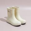 Botas de chuva femininas japonesas e coreanas transfronteiriças 2025 botas de chuva de PVC sapatos de água quentes forrados com fleece sapatos de borracha antiderrapantes impermeáveis moda