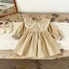 Chaqueta fina de otoño para niñas, ropa fina de primavera y otoño para niños, vestido de princesa moderno, top retro con cuello de muñeca para bebés niñas