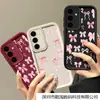 Funda para Teléfono Móvil Adecuada para Samsung S25Edge Lazo Rosa S24Fe Color Café Frío Elegante A56 Funda Escalera Tianyan