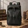 Mochila de Viagem Outdoor Masculina Couro Crazy Horse Retrô Mochila Masculina Multifuncional Grande Capacidade Mochila de Couro Genuíno