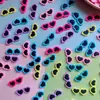 Óculos de amor coloridos fofos acessórios de patch de borracha macia DIY capa de celular grampo de cabelo corda de cabelo fivela de sapato material de joia