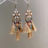 Pendientes Bohemianos de Piedra Natural con Borla en Forma de Gota de Agua Estilo Étnico Retro Personalizados Pendientes de Lujo Ligero de Gama Alta para Mujer Venta al por Mayor