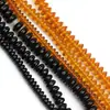 Cuentas de ábaco de ágata negro imitación color sólido negro espaciador de platillo volante cuentas de vidrio transparente ámbar accesorios para abalorios DIY