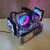 Caja de Host de Computadora con Fuente de Alimentación Montada Abajo Estilo Abierto ITX MATX Acrílico Transparente DIY Escritorio Simple