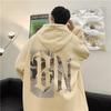 Sudadera con capucha de invierno para hombre y mujer, para parejas, estudiantes, diseño con forro polar a la moda, combina con todo, marca de moda, chaqueta holgada de talla grande.
