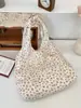 58113 Nova Bolsa de Ombro de Lona Floral Estilo Coreano Feminina de Verão Grande Capacidade Bolsa de Ombro Bolsa Transversal de Compras