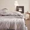 Lujo Ligero, Ritmo Lento, Perezoso Color Puro Estilo B&B Hilo Teñido Algodón y Lino Juego de Cama de Cuatro Piezas Transpirable Funda de Edredón Sábanas