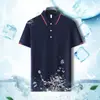 Camiseta de manga corta Polo para hombre Verano 2023 Nuevo Cuello Solapa Delgado Top de Algodón Mercerizado para Hombre Ropa Casual