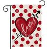 Bandera de Jardín Caliente de San Valentín de Amazon Enano Rojo de Amor Decoración de Patio Lino Bandera de Jardín de Doble Cara