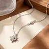 Colar Flor de Sol Estrela Prata Esterlina 999 Luxo Leve Alto Padrão Exquisito Versátil Pingente para Mulheres Design de Nicho Corrente de Clavícula