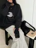 Suéter pullover de lã de cordeiro com bordado de toalha tridimensional estilo coreano, jovem, para mulheres, solto e macio, top casual para outono e inverno
