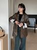 Traje Inno Tallas Grandes Chaqueta Retro de Piel Sintética Otoño Nuevo Estilo Bf Holgado Adelgazante Superior 323190