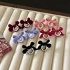 Pendientes Dulces de Lazo Pendientes de Terciopelo Lujo Ligero Perla Alta Calidad Combinan con Todo Diseño Diario de Nicho Pendientes Elegantes