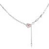 Diseño de nicho corazón de amor rosa Espina dulce genial chica hot y2g cadena para clavícula avanzada verano todo-partido joyería collar para mujeres