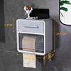 Caja para Pañuelos de Papel Higiénico de Baño Montada en la Pared sin Perforaciones de Estilo Nórdico Soporte para Papel Higiénico de Lujo Ligero Caja para Rollo de Papel Estante de Almacenamiento Impermeable
