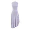 Vestido Longo de Malha Plissada Sem Mangas de Alto Padrão Francês Feminino Verão Novo Emagrecedor Irregular Temperamento