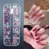 Acessórios para unhas mini diamantes para unhas coloridos diamantes de formato especial com fundo plano branco rosa champanhe super brilho acessórios para unhas
