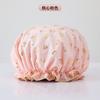 Gorro de Ducha de Doble Capa Suministro Directo Gorro Impermeable para el Cabello con Estampado Dorado Poliéster Algodón Peva para Baño Baño de Mujeres Venta al por Mayor Práctico