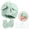Gorro fetal para recién nacido gorro con lazo para bebé gorro cálido de moda para bebé 15 colores guantes más gorro fetal