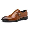 Sapatos 48 de tamanho grande para exportação, nova coleção de outono, sapatos formais masculinos de couro estilo fivela, sapatos masculinos de cadarço com bico quadrado estilo britânico, adequados para casamentos